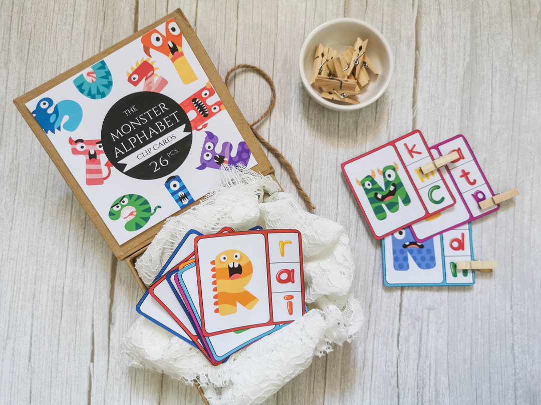 Monster Alphabet Clip Cards Printable, Monster Alphabet Flash Cards