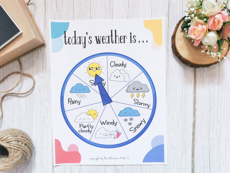 Weather Wheel Printable Weather Learning Printable Preschool | Etsy