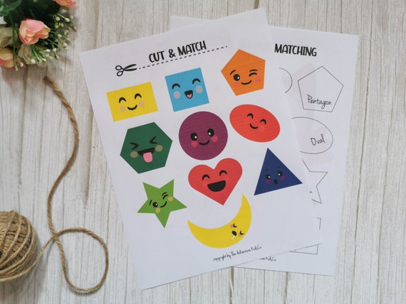 Preschool Shapes Matching Printable Game, Shape Sorting Printables, Toddler Shapes Learning, Preschool, Homeschool & Kindergarten Printable