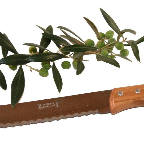 LA FOURMI bread knife olive wood handle (7007)