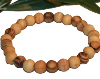 Natural 8 mm olive wood bead bracelet (8082)