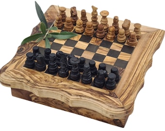 Cofet multijeux en Bois d'olivier - jeux societe - Rakuten