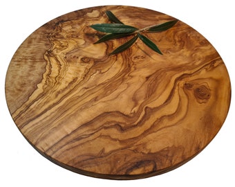 Natural round olive wood cutting board (6319)