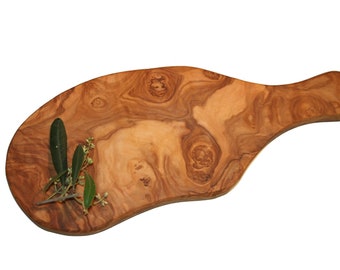 Natural ham board with olive wood handle (6362)
