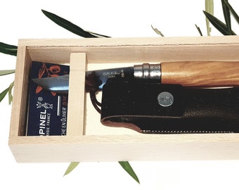 OPINEL Effilé N8 Folding Knife olive wood handle and its case (7248)