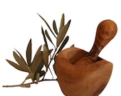 Rustic 8 cm mortar and olivewood pestle (341R)
