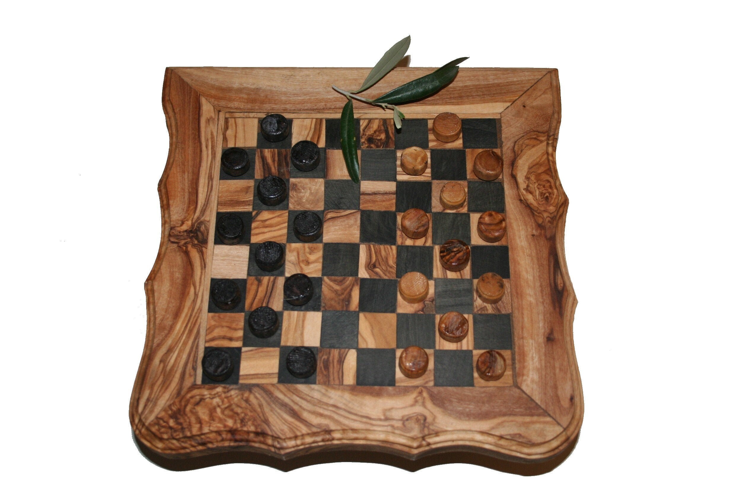 Coffret Corbeille Bois d'Olivier et Serviettes de table Lin - IDEES