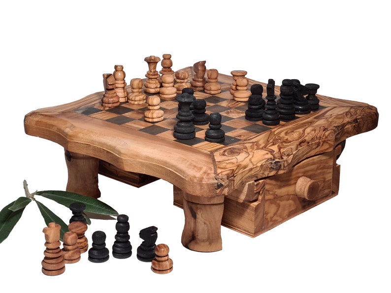 Jeu D échec En Bois D Olivier Jeu d'échecs moderne en bois d'olivier 8101 | Etsy