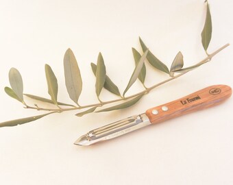 Pollux peeler with movable blade LA FOURMI olive wood handle (6999)