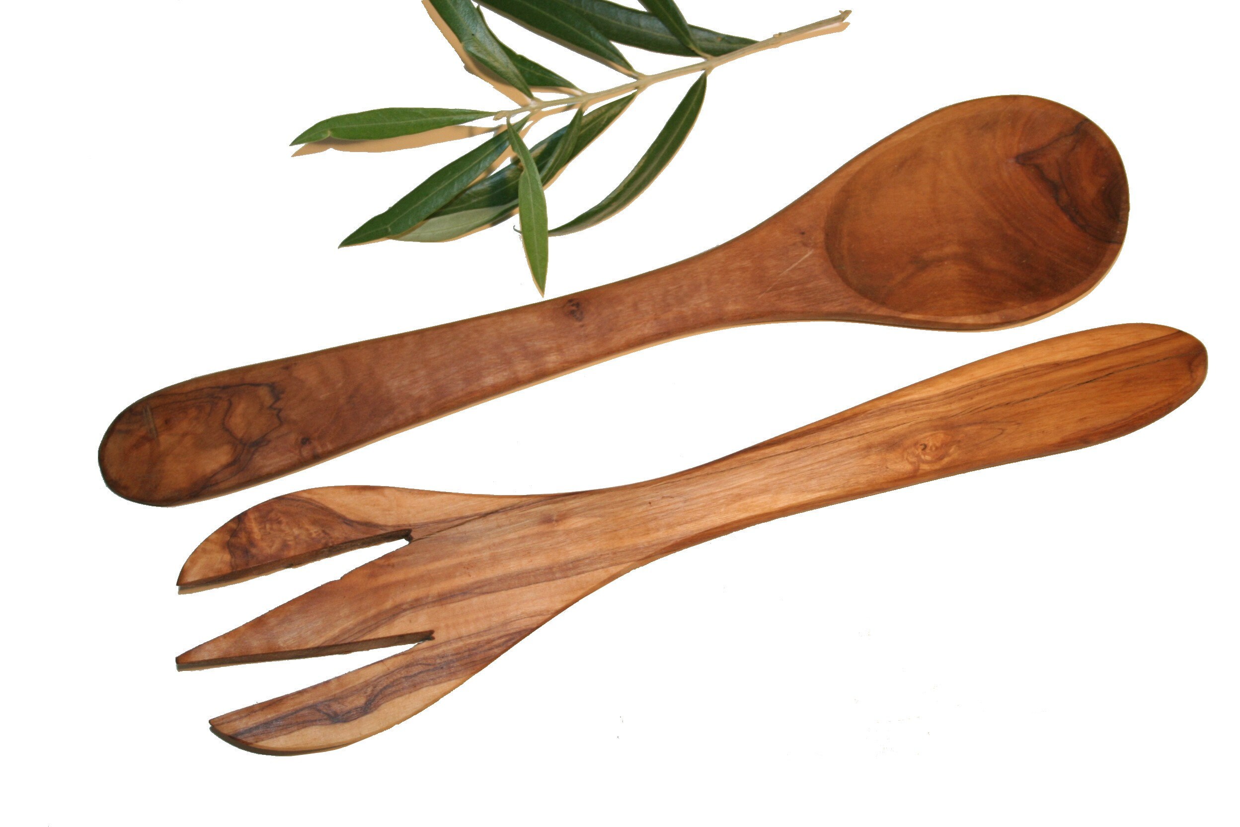 Couvert à Salade 3 Dents Naturel 30 cm en Bois d'olivier | 6141