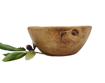 Set of 2 natural bowls 14 cm in olive wood (5272)