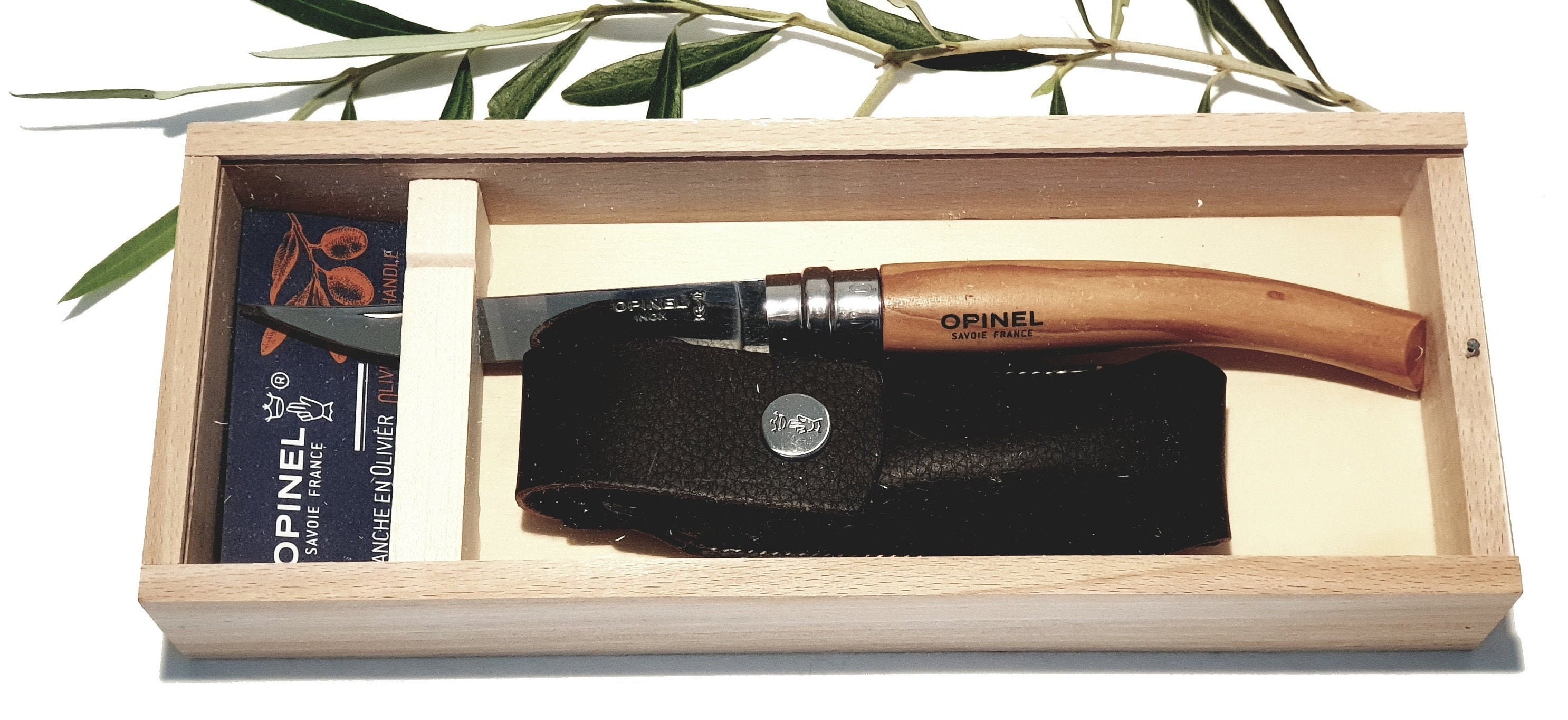 Folding Knife OPINEL Tapered N10 Handle Olive Wood and Its 