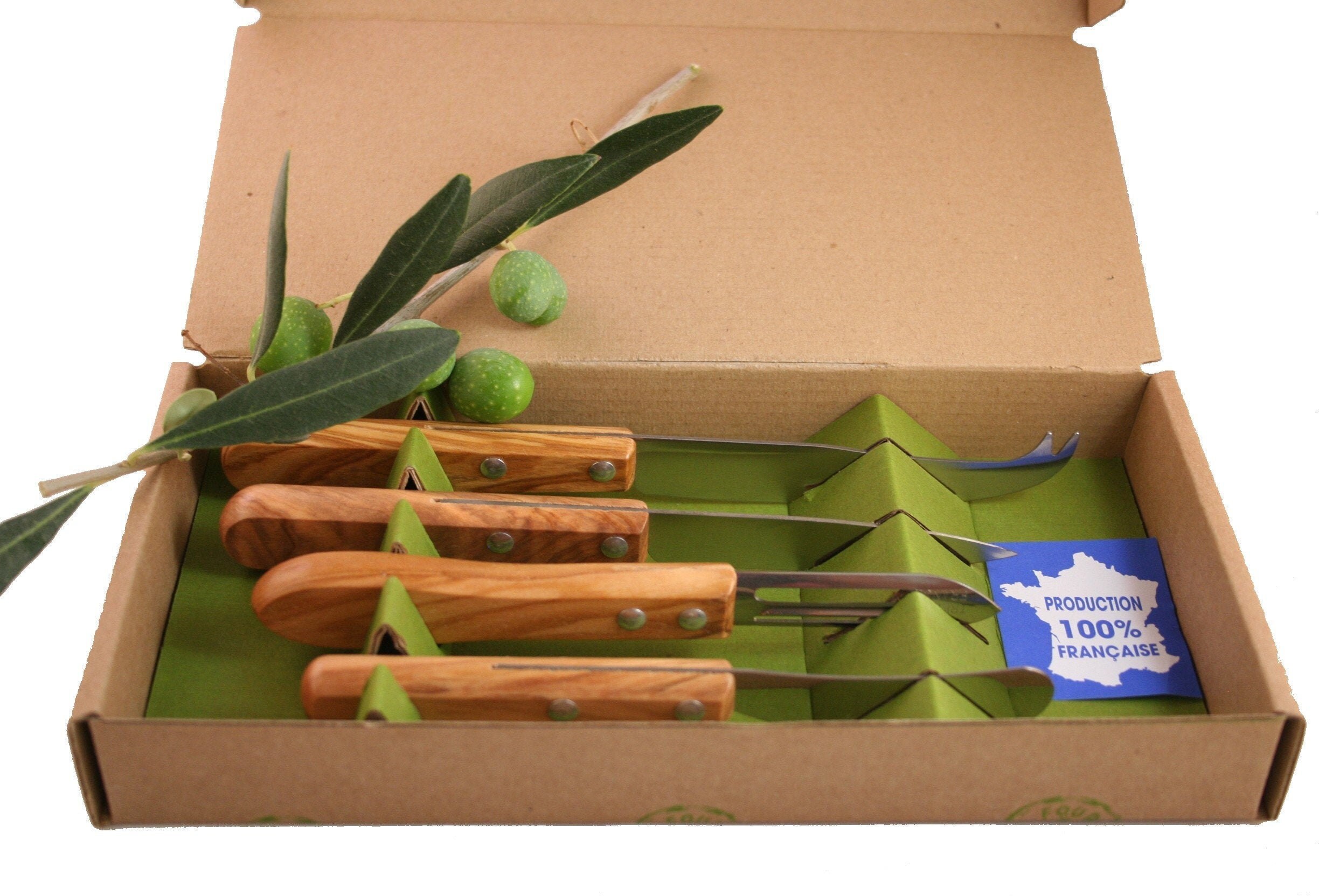 Pack Coffret Cheftaine La Fourmi 4 Pièces Manche Bois d'olivier | 7101