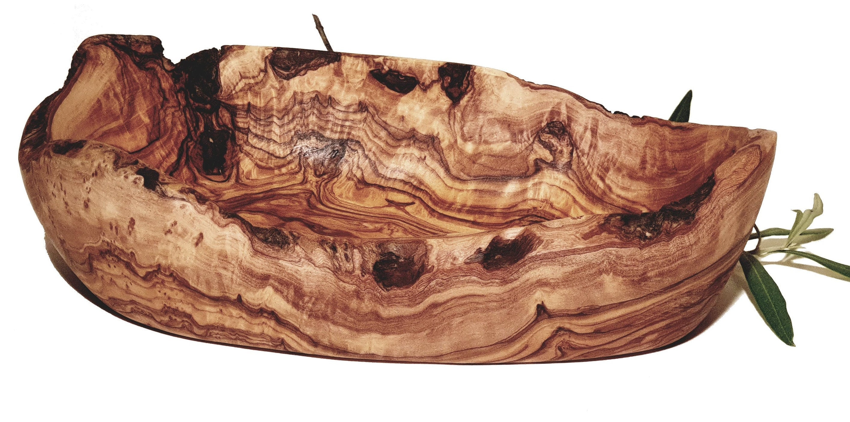 Coupe à Fruits Naturelle Forme Ovale en Bois d'olivier | 351E