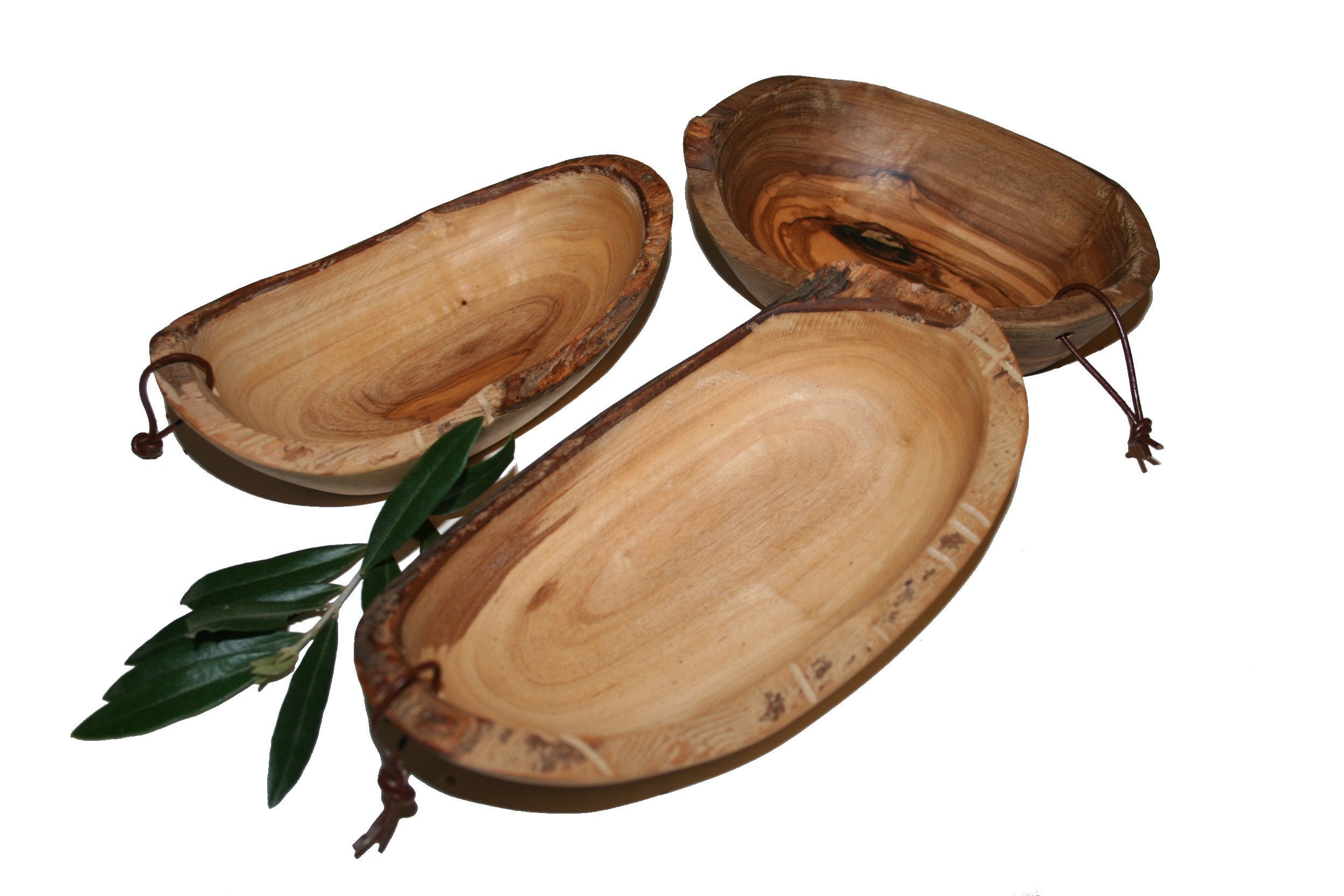 Lot De 3 Coupelles En Bois D'olivier – Naturelles, Faites Main, Tunisie, Réf 5260, Neuves