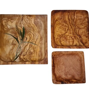 ref 6267 Trio d/'assiettes en bois d/'olivier