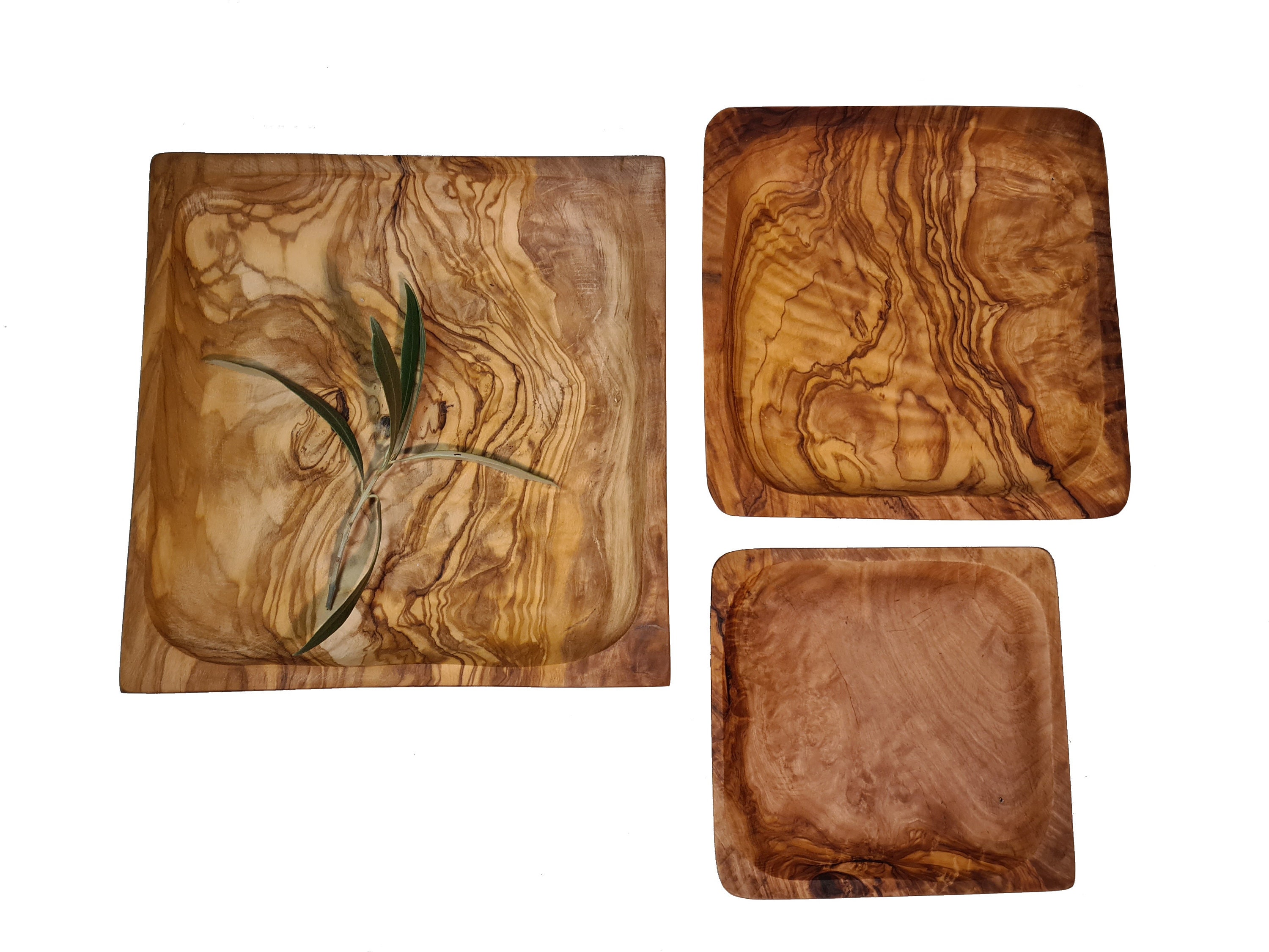 Trio d'assiettes en Bois d'olivier | 6267