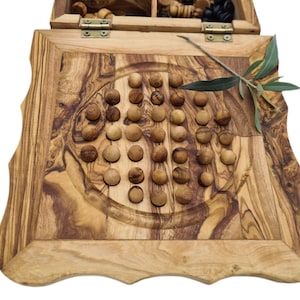 Olive wood multi-game & domino box (8102)