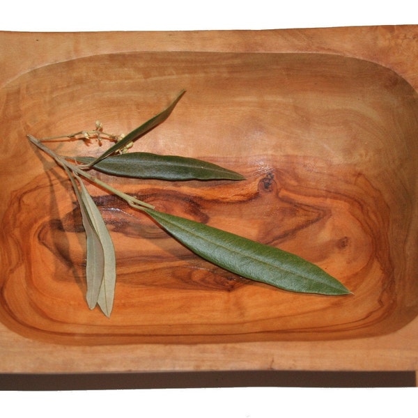 Plat rectangulaire assiette naturel en bois d'olivier (6262)
