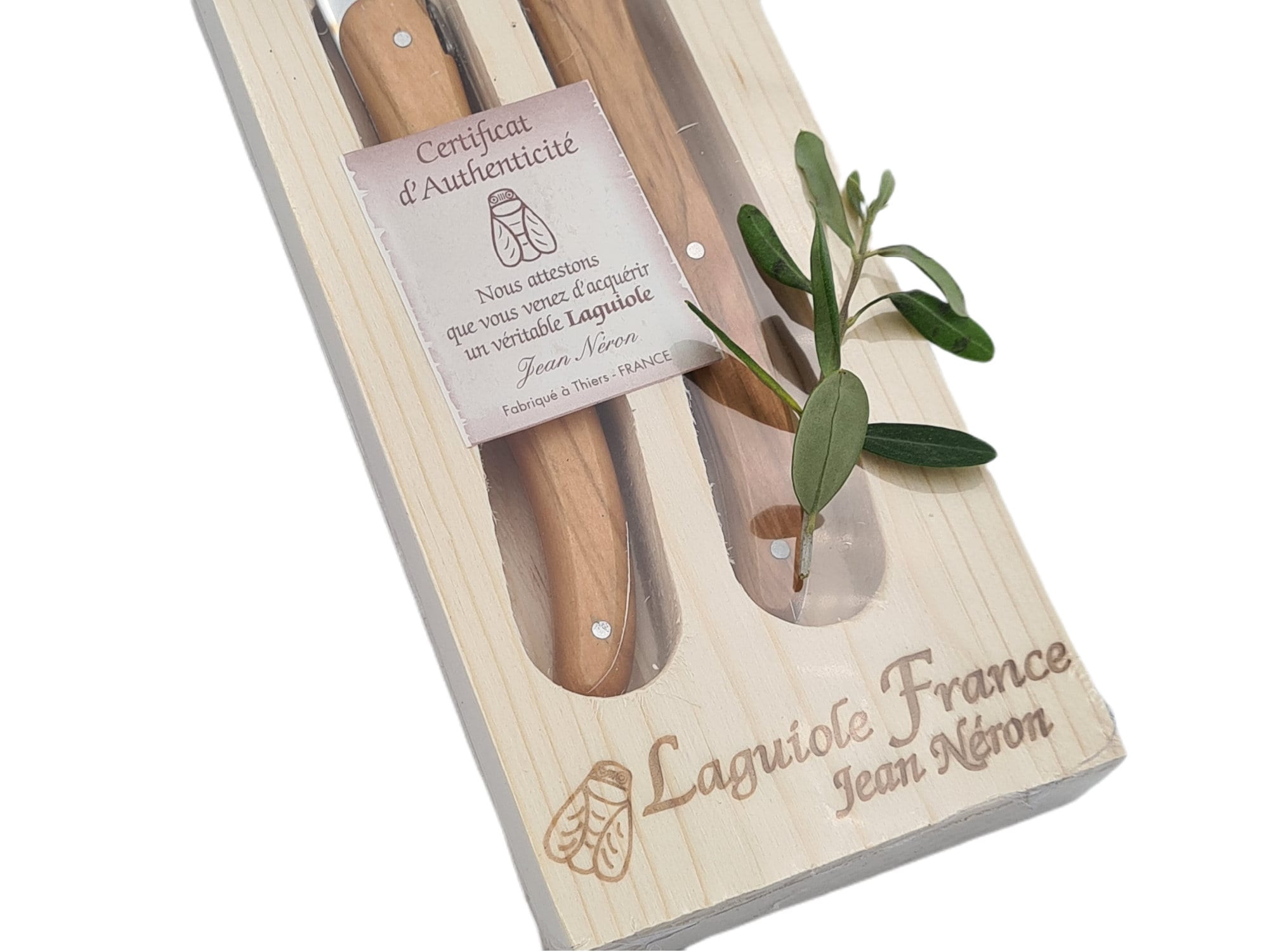 Coffret Service à Découper Laguiole – 2 Pièces – Manche Bois D'olivier – France
