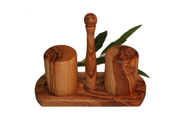Duo Salt and Pepper Shaker Cylindrical Shape in Olive Wood 5248 -   Denmark