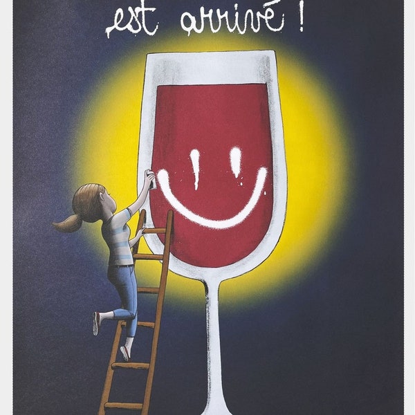 SETH "GLOBE PAINTER" Le Beaujolais nouveau est arrivé, affiche cave à vin