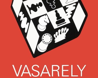 Victor Vasarely Rött schack - Screentryckt poster - Art Basel 83
