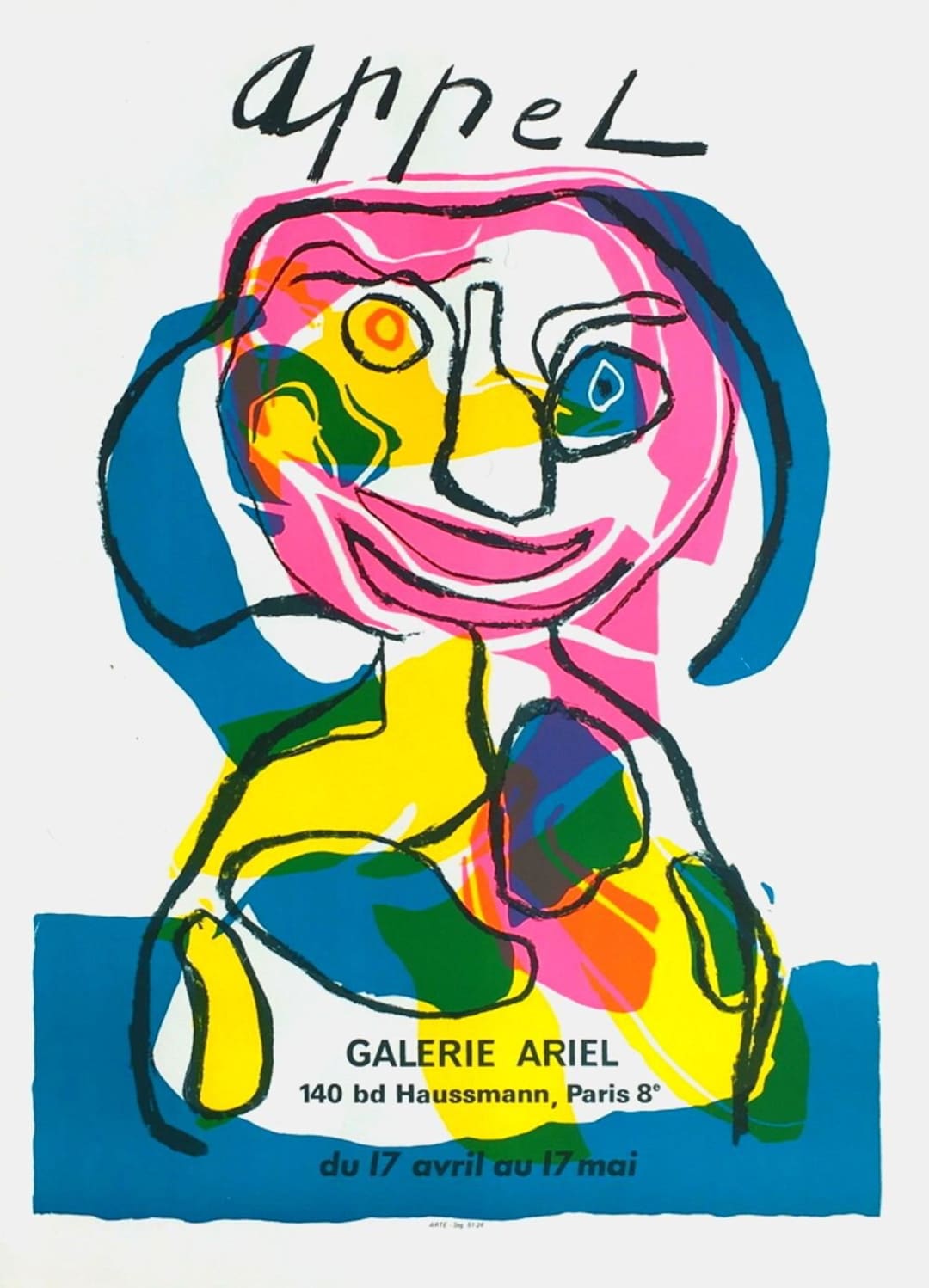 Karel APPEL, Galerie ARIEL 1971 lithograph poster