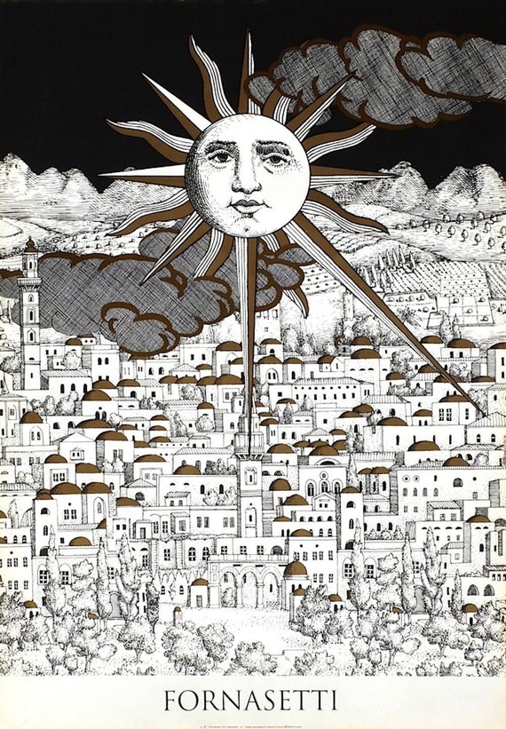 Piero FORNASETTI - Sole Di Capri - Screenprint 1993 - Etsy