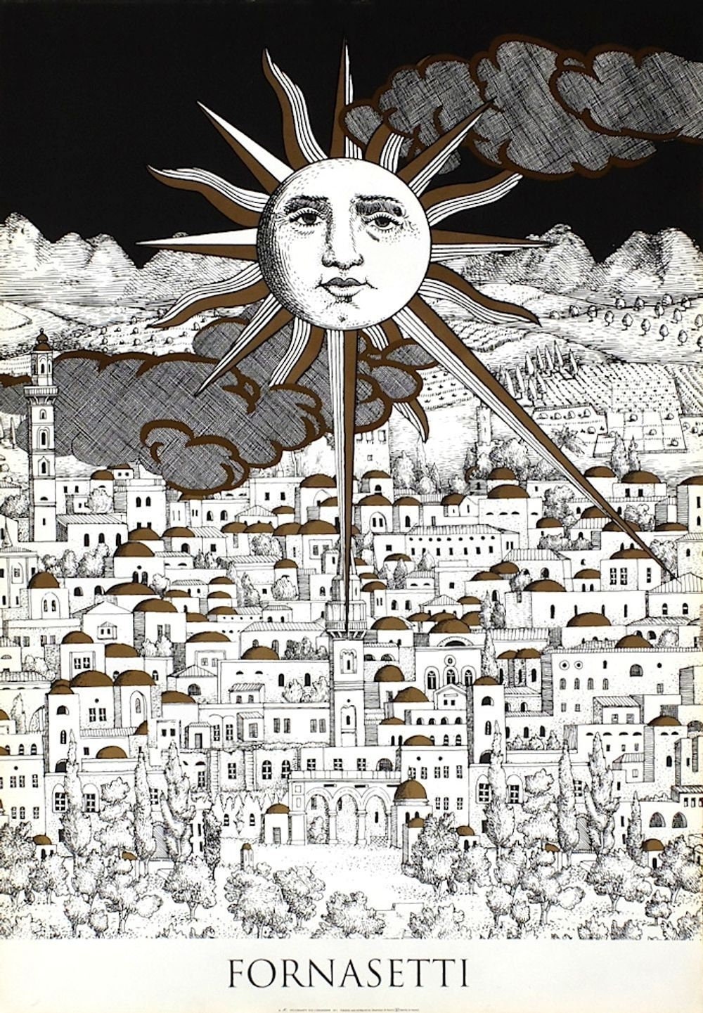 アートポスター ピエロ フォルナセッティ カプリの太陽 Fornasetti カプリの太陽 Sole Di Capri/ピエロ・フォルナセッティ【Piero