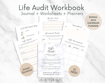 Life Audit Workbook: Goal Planner, Self Assessment (PDF Download)