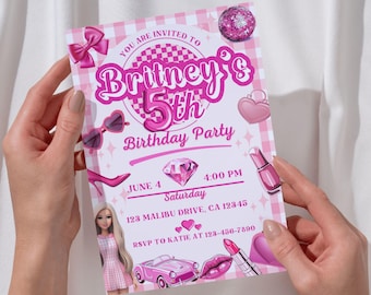 Fashion Doll Birthday Party Invitation: Hot Pink Evite (Digital Download)