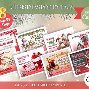 Étiquettes pop-by pour agent immobilier de Noël,Étiquettes cadeaux en papier cadeau,Étiquette publicitaire pour agence immobilière,Étiquettes popy pour agents immobiliers,Marketing immobilier,Étiquettes pop-y pour agent immobilier