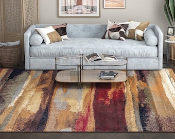 Festival Area Rugs Living Room Bedroom Vintage Soft Modern Abstract Design Carpet - 10.5 mm Pile Height