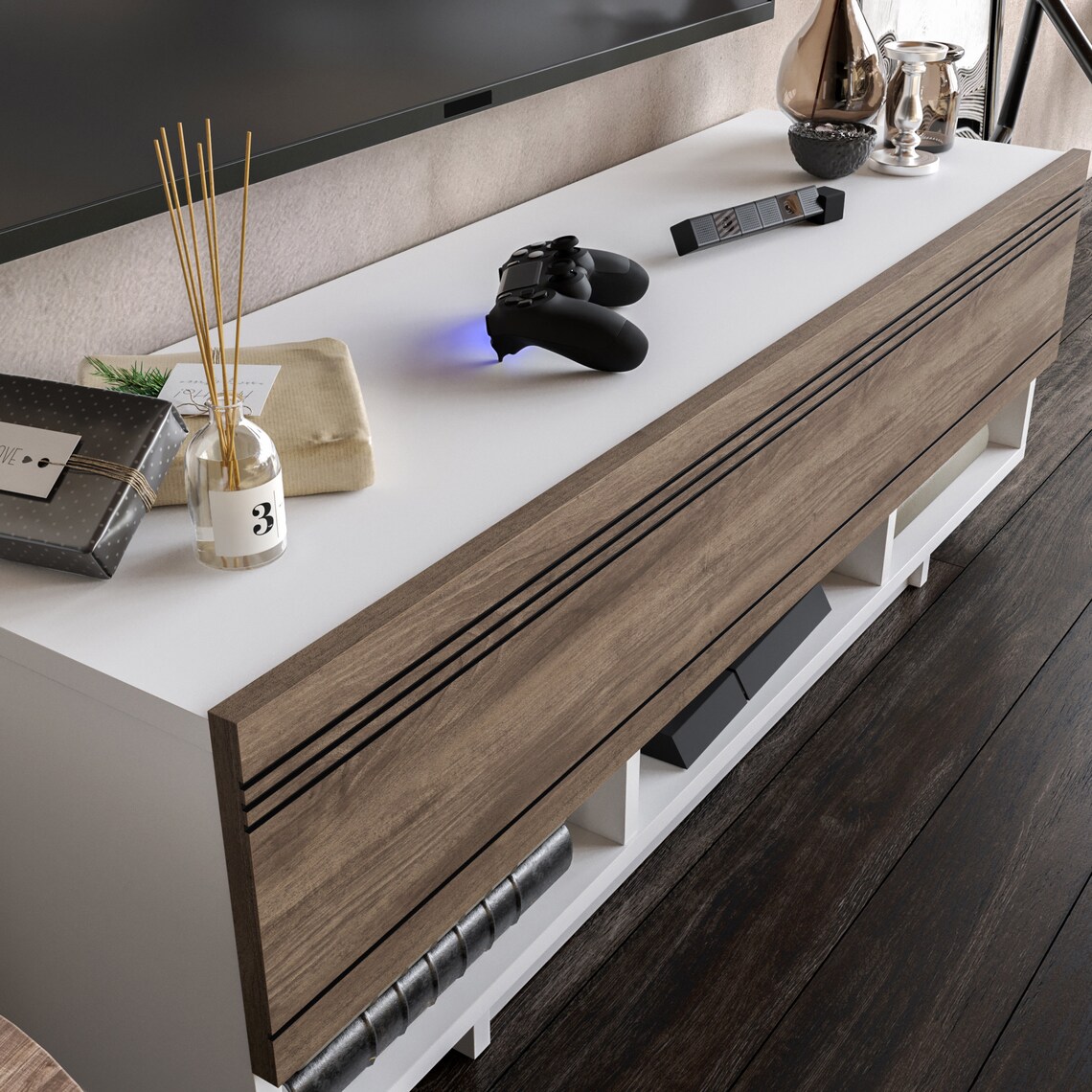 Celes 120 Cm Wide TV Stand And Media Console For Tvs Up To 55 Etsy UK celes-120-cm-wide-tv-stand-and-media-console-for-tvs-up-to-55-etsy-uk