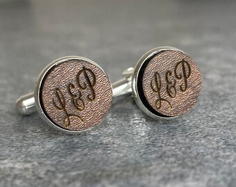 Wooden Wedding Custom Cufflinks, Personalized Cufflinks with Initials, Groom, Initials, Engraved, Gift for Groom, Wedding Cufflinks 6