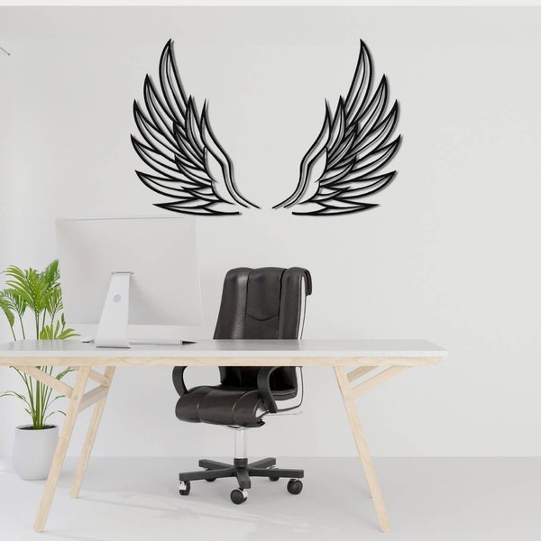 Wings Wall Decoration, Wooden Wings, Home Decoration, Office Decoration, Wall Art, Wooden Art Wings Decoration, Decoration Angles's Wings