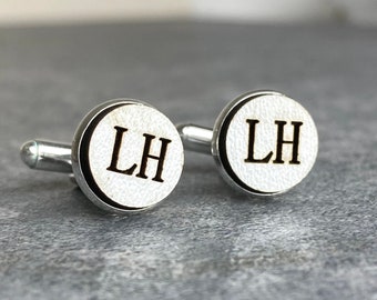 Personalized Cufflinks, Wooden Custom Cufflinks with Initials, Gift for Men, Groom, Engraved, Wedding, Gift for Groom 16