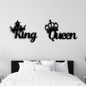 Wooden King & Queen Decoration,  LARGE - up to 90 cm, Wall Decoration, Decoration, Wall Art, Modern, Bedroom decoration