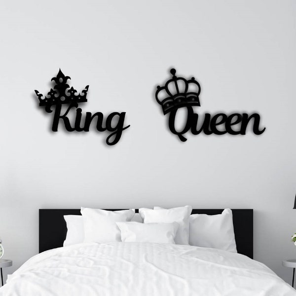 Wooden King & Queen Decoration,  LARGE - up to 90 cm, Wall Decoration, Decoration, Wall Art, Modern, Bedroom decoration