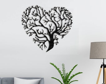 Larg Tree of Life Wall Decoration, up to 90 cm, Wooden Tree Heart Decoration Home Decoration, Wall Art, Gift, Home Decor Wooden Decoration