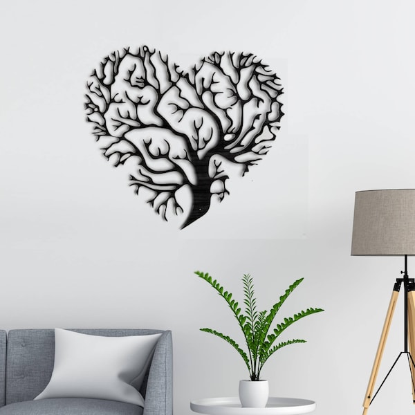 Larg Tree of Life Wall Decoration, up to 90 cm, Wooden Tree Heart Decoration Home Decoration, Wall Art, Gift, Home Decor Wooden Decoration