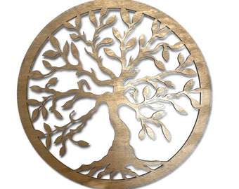 Laser Cut Wood Tree of Life Wall Art: Large Home Decor