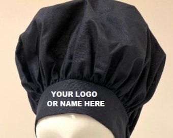 Custom Chef's Hat, Personalized Chef Hat in Black  Color, Embroidered Logo or Name, Comapny Hat, Restaurant, Chef Hat, Cook Hat, Cotton