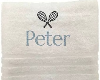 Personalised Tennis Towel, Embroidered Towels with Name, Custom Towels, Gift for Her, Towel Christmas Gift for Athlete, Sport Towel