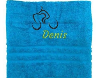 Personalised Biking Towels with Name and Bike, Custom Towels, Sport Towel, Gift for Biker, Towel Christmas, Sport Towel