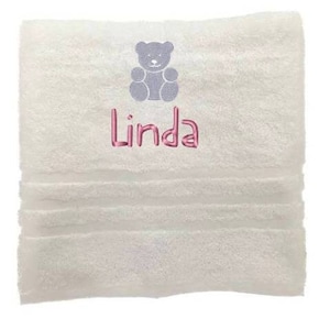 Personalised Baby Towel, Embroidered Towels with Baby Name and Teddybear, Custom Towels, Newborn Gift, Towel Christmas Gift for child Family