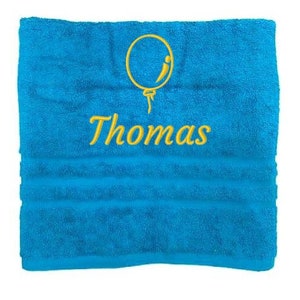 Personalised Towel, Embroidered Towels with Name and Balloon , Custom Towels, Embroidered Towel, Towel Christmas Gift for Luck