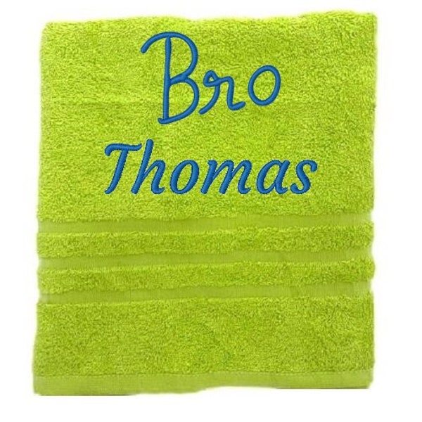 Personalised Towel, Embroidered Towels with Name and Bro motive , Custom Towels, Embroidered Towel, Towel Christmas Gift for Luck