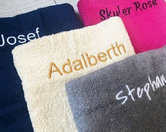 Personalised Embroidered Towels with Name or Text, Hand Towel, Bath Towel, Custom Towels, Embroidered Towel, Towel Christmas Gift 100%